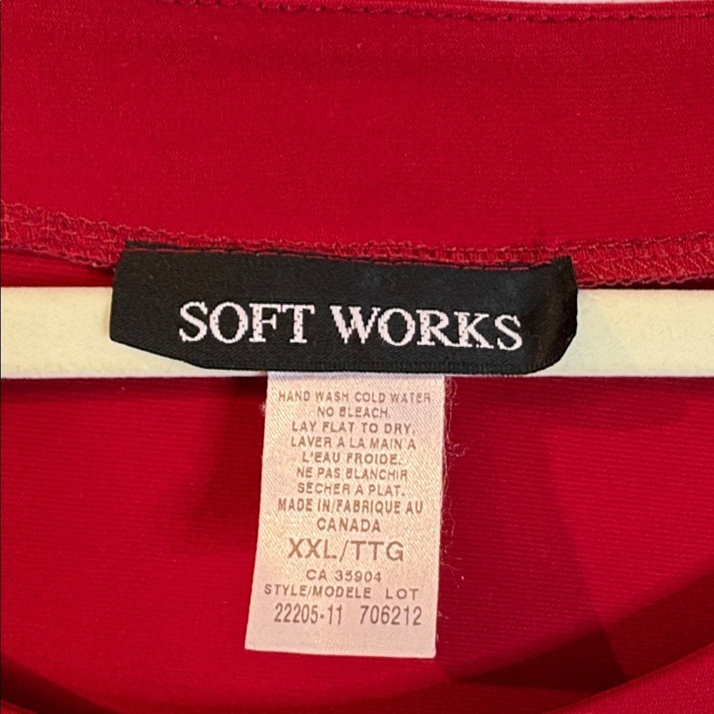 ⭐️ Soft Works Rich Red Long Sleeve Top- size XXL - Picture 3 of 10